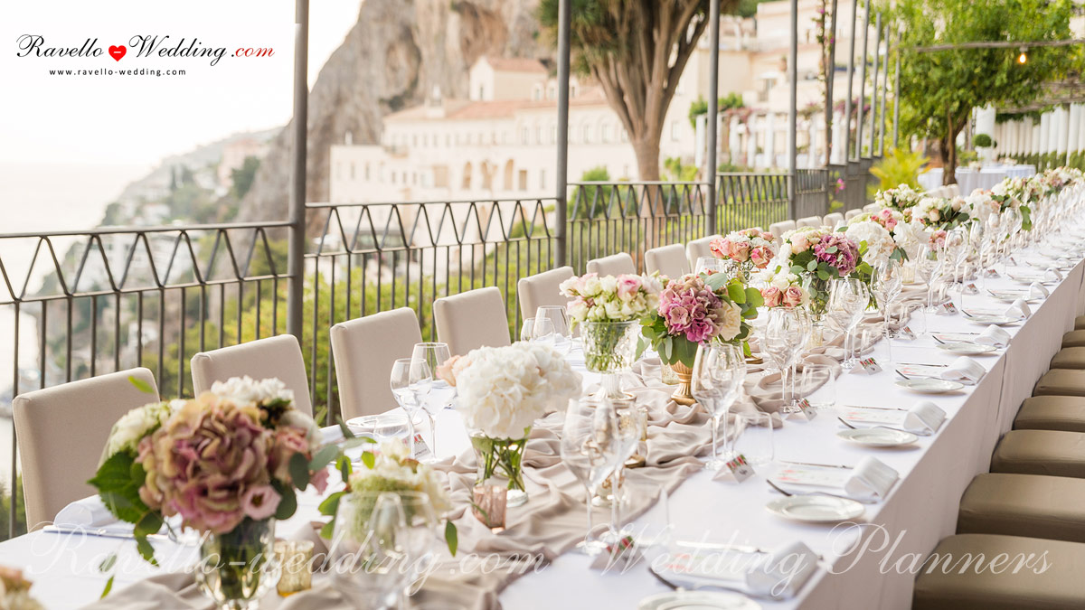 Amalfi coast wedding - Table setup