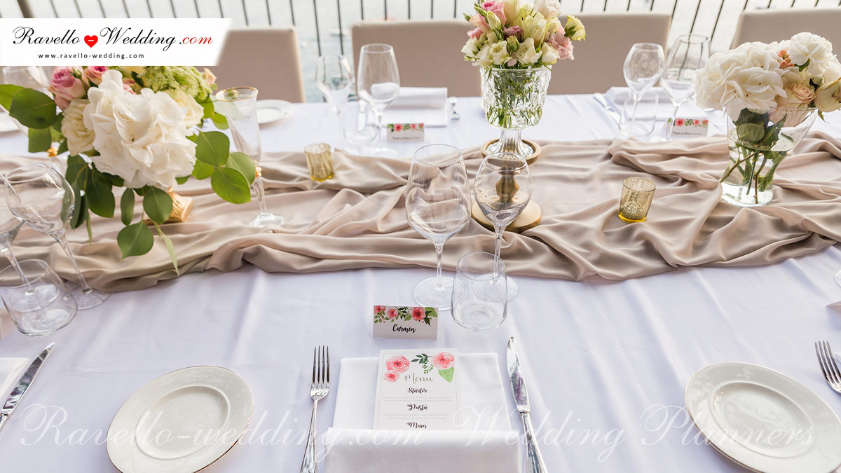 Amalfi wedding - Table setup